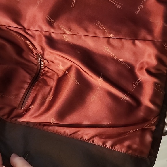 SZ 6 ETIENNE AIGNER LEATHER JACKET, BROWN. GREAT SHAPE - Picture 9 of 15